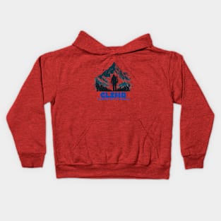 mountain climbing - behold world Kids Hoodie